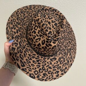 Cheetah flat brim hat